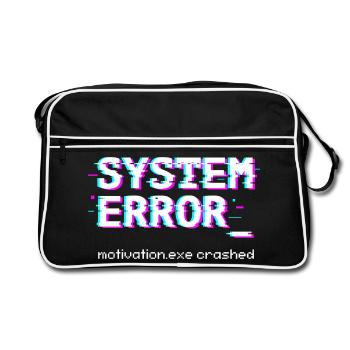 System error Motivation.exe crashed - Retro Bag - black/white - Front