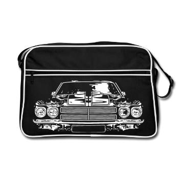 muscle car v8 car icon logo used look bigblock - Retro Bag - black/white - Front