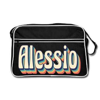Alessio rétro vintage t-shirt t-shirt cadeau - Sac Retro - noir/blanc - Devant