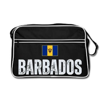 Drapeau de la Barbade, patriote barbadien - Sac Retro - noir/blanc - Devant