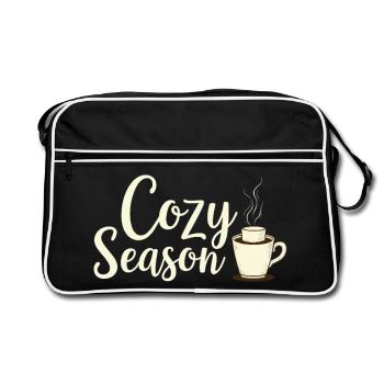 Cozy Season Autumn Drink - Retro Bag - black/white - Front