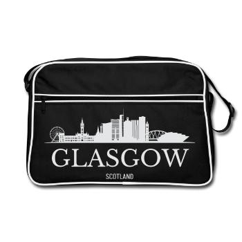 Glasgow Skyline, Glasgow Scotland - Retro Bag - black/white - Front