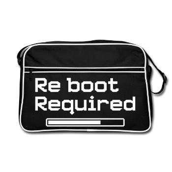 Reboot Required – Retro Gaming Style - Retro Bag - black/white - Front