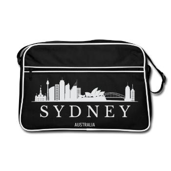 Sydney Skyline, Sydney Australia - Retro Bag - black/white - Front