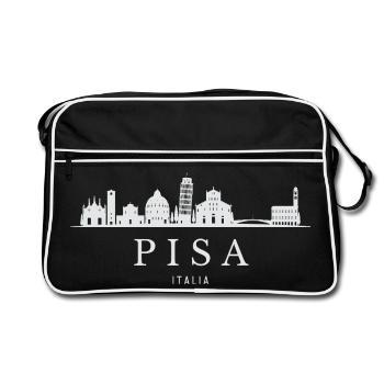 Pisa Skyline, Pisa Italy - Retro Bag - black/white - Front