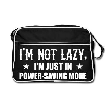 Je ne suis pas paresseux mode économie - Sac Retro - noir/blanc - Devant