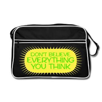 Ne croyez pas tout ce que vous pensez en disant la sagesse - Sac Retro - noir/blanc - Devant