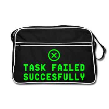 Task Failed Successfully IT Paradoxon - Retro Bag - black/white - Front