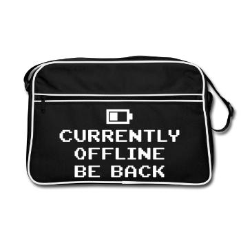 Actuellement hors ligne, je suis de retour batterie vide - Sac Retro - noir/blanc - Devant