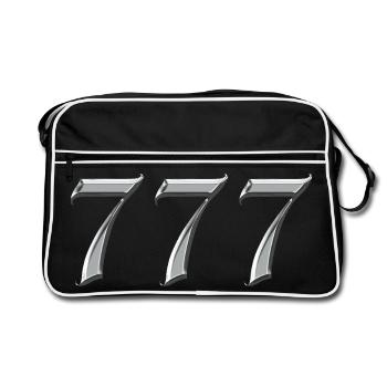 Angel Number 777 Luck - Retro Bag - black/white - Front