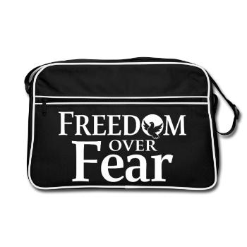 Liberté sur la peur Paix et liberté - Sac Retro - noir/blanc - Devant