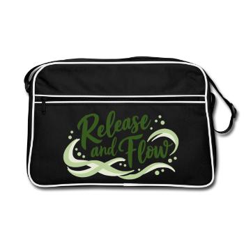 Release and Flow Loslassen und Energiefluss - Retro Tasche - Schwarz/Weiß - Vorne