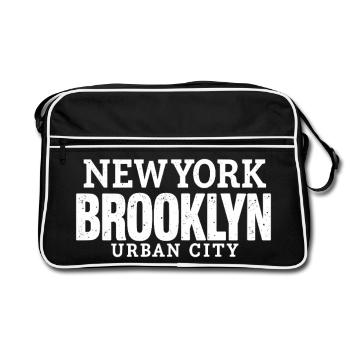 Urban City New York Brooklyn Vintage Style - Retro Bag - black/white - Front