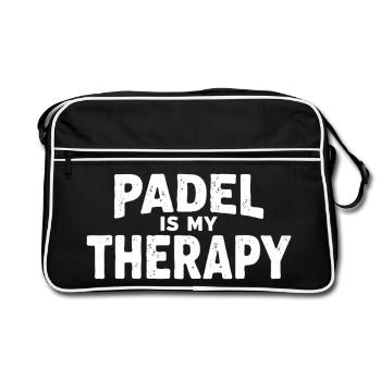 Padel is my Therapy Sportler Statement - Retro Tasche - Schwarz/Weiß - Vorne