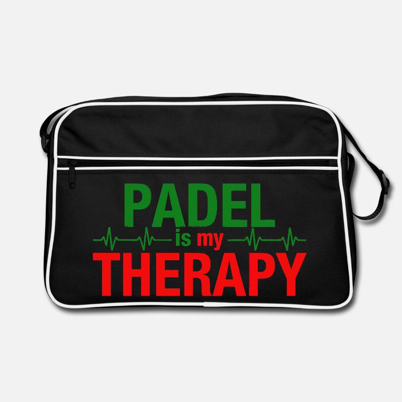 Padel is my therapy Herzschlag Sport Statement Retro Tasche