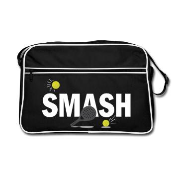 Look de terrain de sport de puissance Padel Smash - Sac Retro - noir/blanc - Devant
