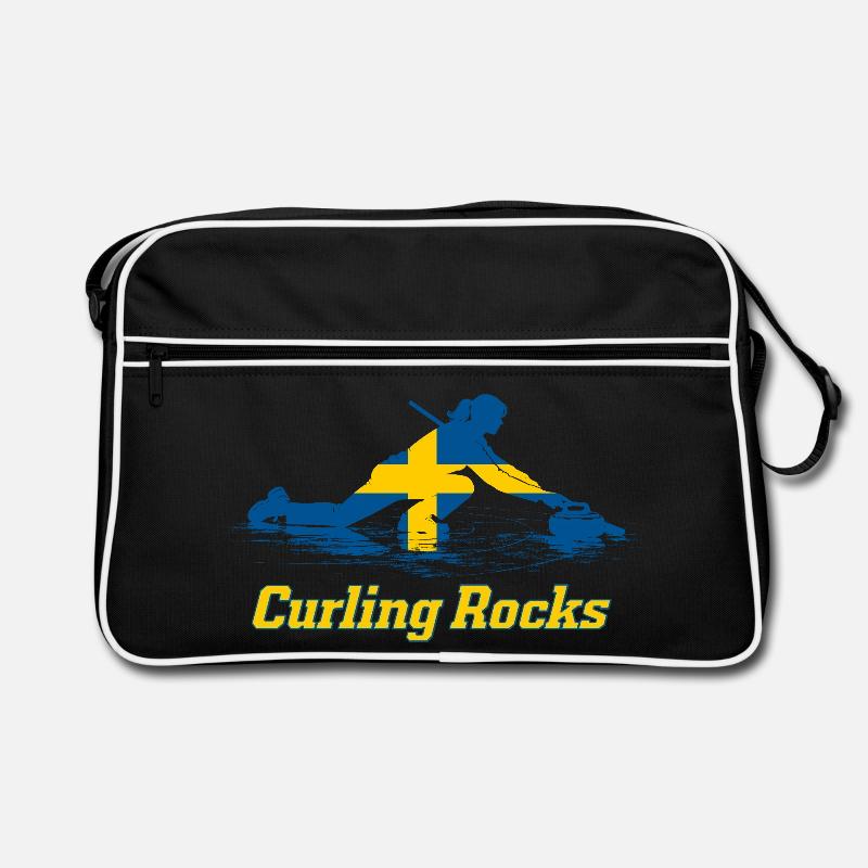 Le curling rocks Suède Fan Merch Sac Retro