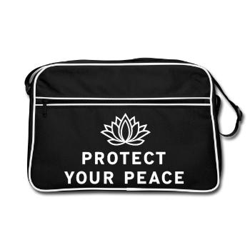 Protégez votre paix Lotus Yoga Spiritualité - Sac Retro - noir/blanc - Devant