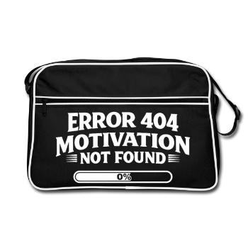 Error 404 Motivation not found Funny saying - Retro Bag - black/white - Front