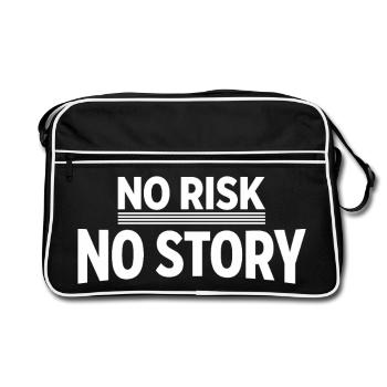 NO RISK NO STORY Adventure Statement - Retro Bag - black/white - Front