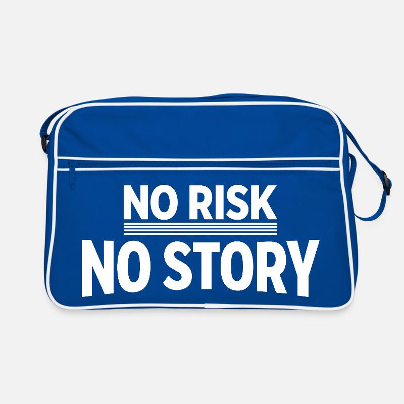 NO RISK NO STORY Abenteuer Statement Retro Tasche