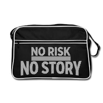 AUCUN RISQUE SANS HISTOIRE Déclaration d’aventure - Sac Retro - noir/blanc - Devant