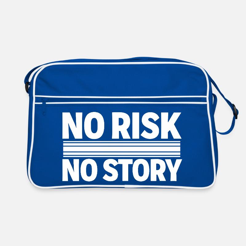 NO RISK NO STORY Abenteuer Statement Retro Tasche