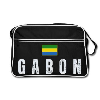 Gabonese flag, Gabonese patriot - Retro Bag - black/white - Front