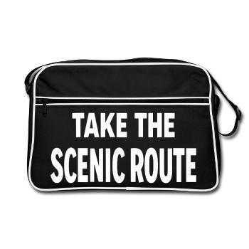 Prenez la route panoramique Abenteuer Reise Spruch - Sac Retro - noir/blanc - Devant