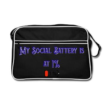 My_Social_Battery_is_at_1- - Retro Bag - black/white - Front