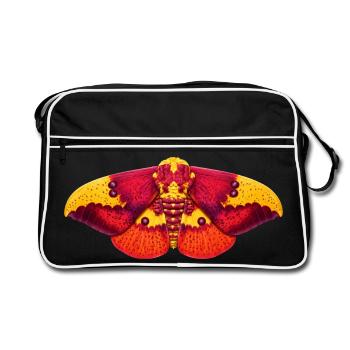 Imperial Moth Eacles imperialis Cartoon Style - Sac Retro - noir/blanc - Devant