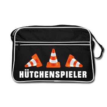 Hütchenspieler - Straßenbau (1) - Retro Tasche - Schwarz/Weiß - Vorne