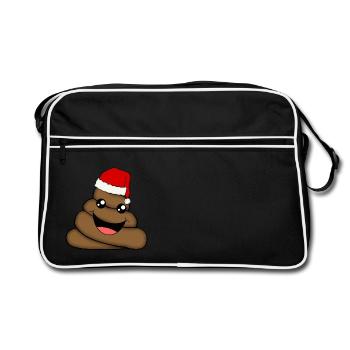 CHRISTMAS POOP - Retro Bag - black/white - Front