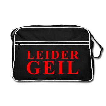Unfortunately horny statement in red - Retro Bag - black/white - Front
