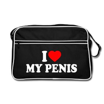 I love my penis - Sac Retro - noir/blanc - Devant