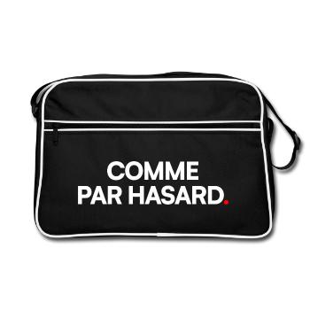 COMME PAR HASARD | Expression humour minimal - Sac Retro - noir/blanc - Devant