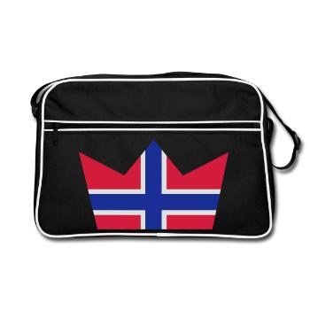 Norwegian crown - Retro Bag - black/white - Front