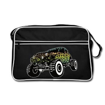 Dégradé de crâne de Monster Truck - Sac Retro - noir/blanc - Devant