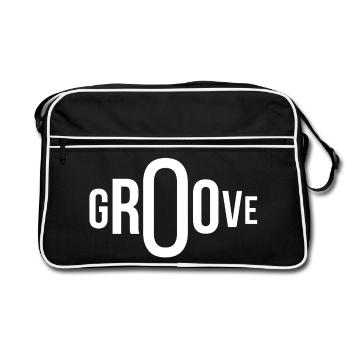 groove, groover, music fan - Retro Bag - black/white - Front