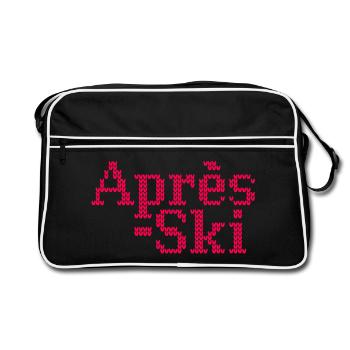 Après-ski tricot vacances de ski fête d’hiver vacances fan - Sac Retro - noir/blanc - Devant