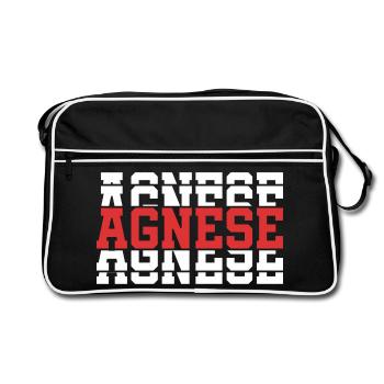 t-shirt Agnese t-shirt gift idea stacked text - Retro Bag - black/white - Front