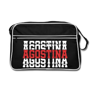 Agostina t-shirt stacked text gift t-shirt - Retro Bag - black/white - Front