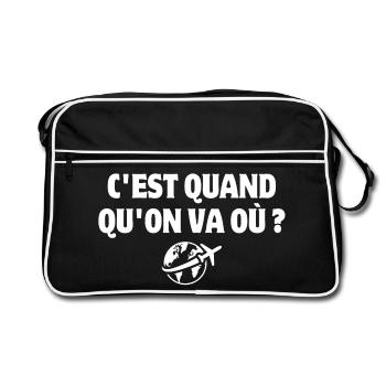 vacances, vacances à la mer, besoin de vacances - Sac Retro - noir/blanc - Devant
