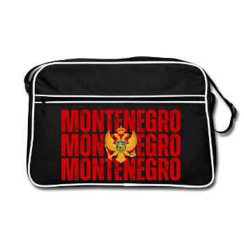 Flag of Montenegro - Retro Bag - black/white - Front