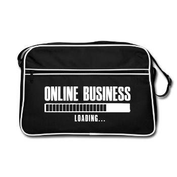 Online Business Loading Online Business Affiliate - Retro Tasche - Schwarz/Weiß - Vorne