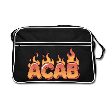 ACAB - T-shirt Anti-Cops - Sac Retro - noir/blanc - Devant