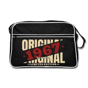 59. Geburtstag Geschenk Mann Original Oktober 1967 - Retro Tasche - Schwarz/Weiß - Vorne