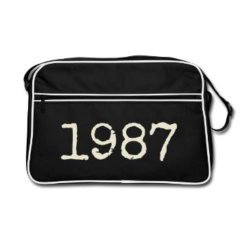Cadeau Anniversaire 1987 - Génial depuis 1987 - Sac Retro - noir/blanc - Devant