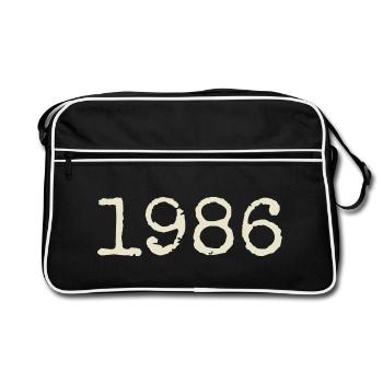 Cadeau Anniversaire 1986 - Génial depuis 1986 - Sac Retro - noir/blanc - Devant