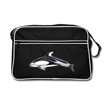 White flank dolphin - Lagénorhynque - Lag - Retro Bag - black/white - Front